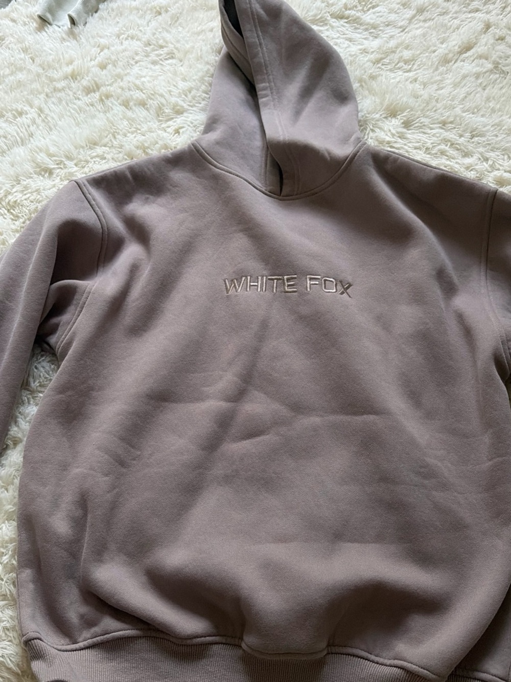 White Fox Boutique Mauve/Taupe Logo Hoodie